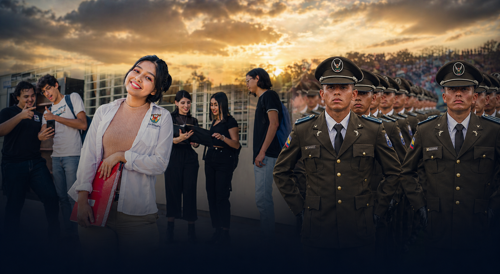 Estudiantes y cadetes militares — Preuniversitario del Norte
